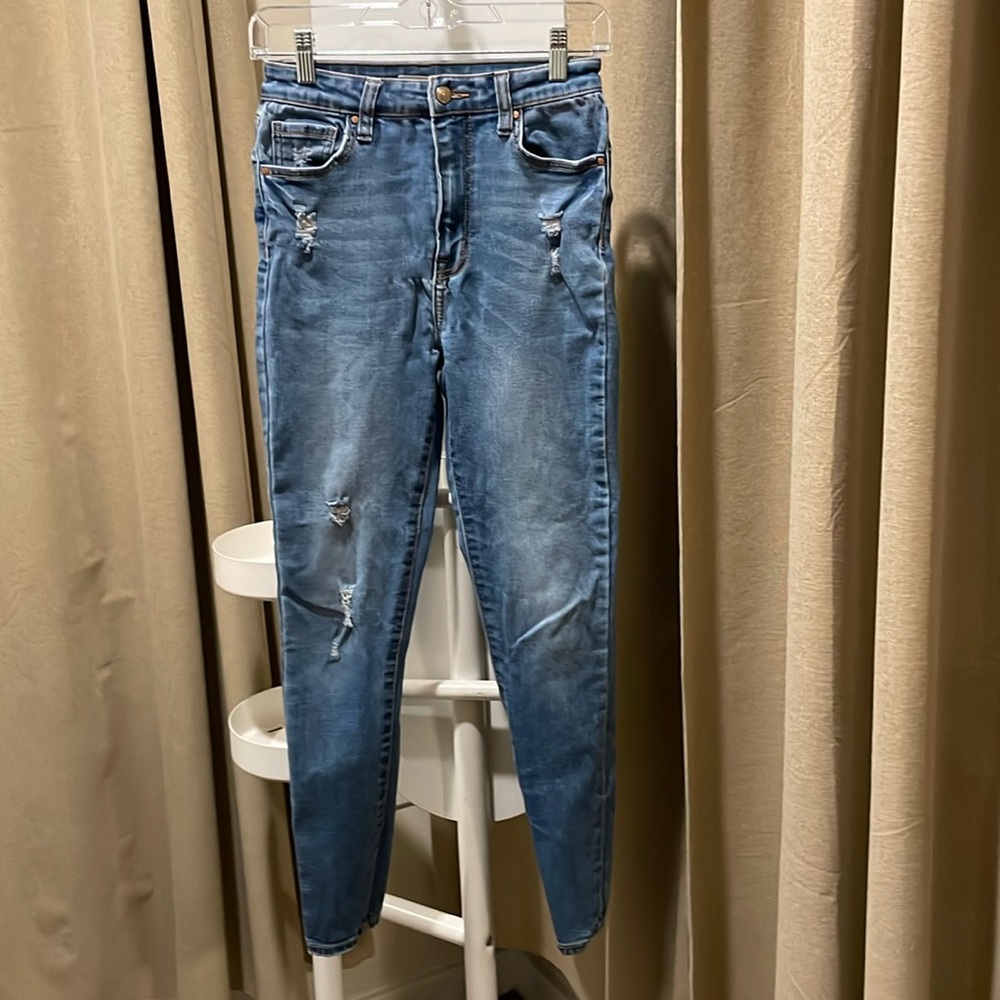 Forever 21 Distressed Blue Jeans